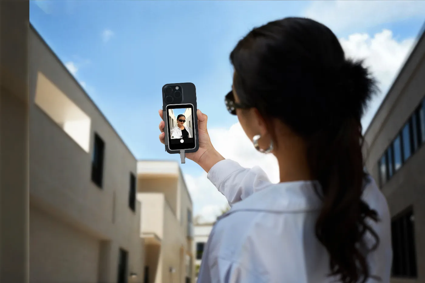 Insta360 Snap selfie screen voor smartphonefotografie